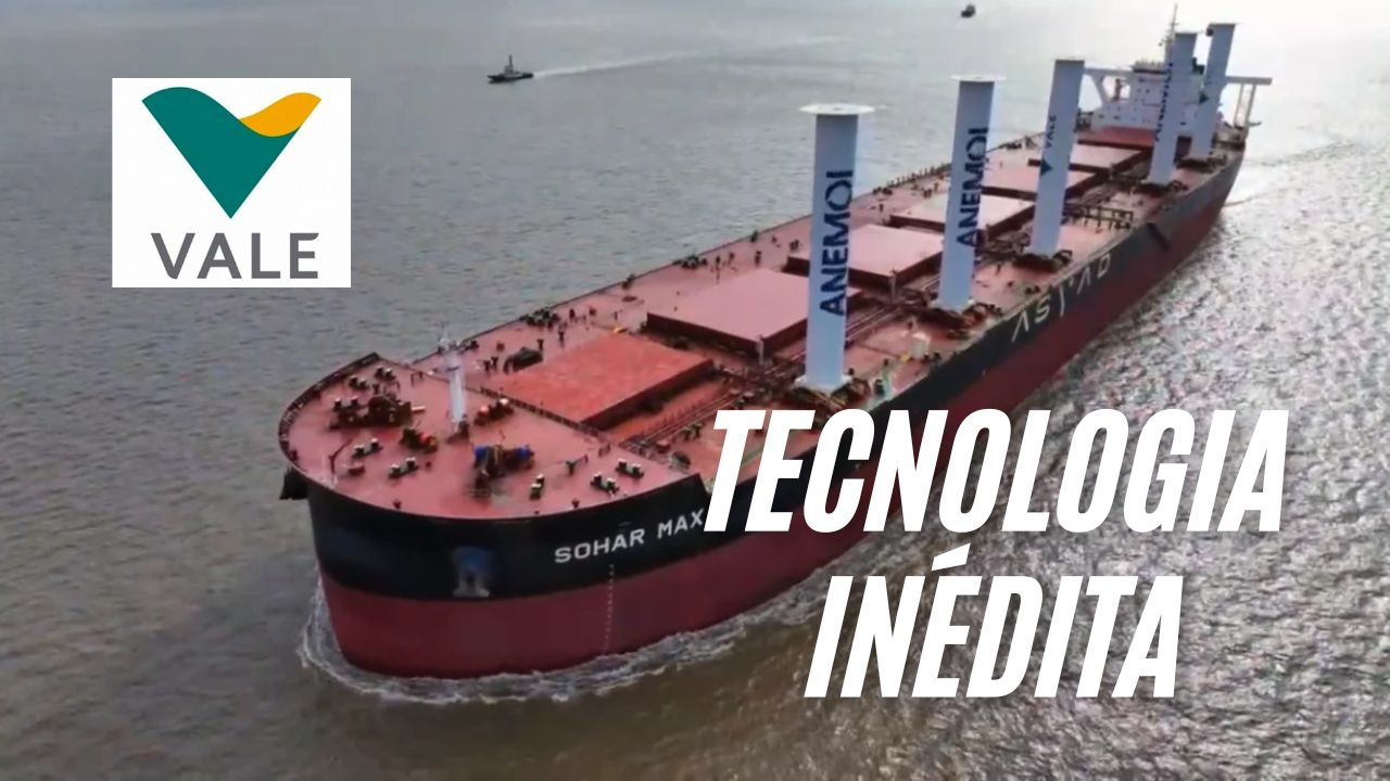 Maior NAVIO mineraleiro do mundo recebe velas de 35 metros em projeto da Vale para reduzir emissões