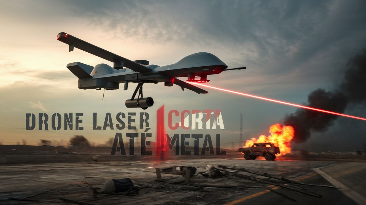 Novo drone militar com laser de 1 kW vaporiza tecido humano em milissegundos e derrete metal em segundos