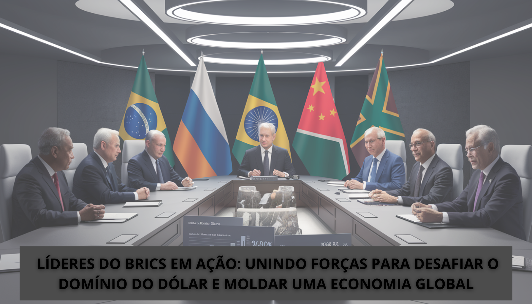 BRICS amplia relevância global em 2024, promovendo desdolarização e novas alianças. O Brasil ganha destaque, mas enfrenta desafios. (Imagem: Reprodução/Canva)