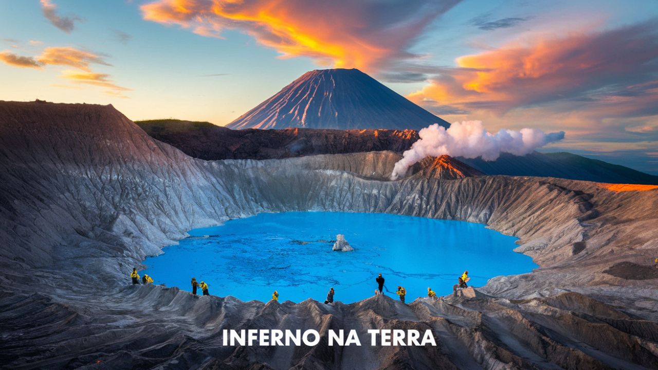 Vulcão com o MAIOR lago ácido do mundo: Onde lava azul hipnotiza e a água derrete a pele