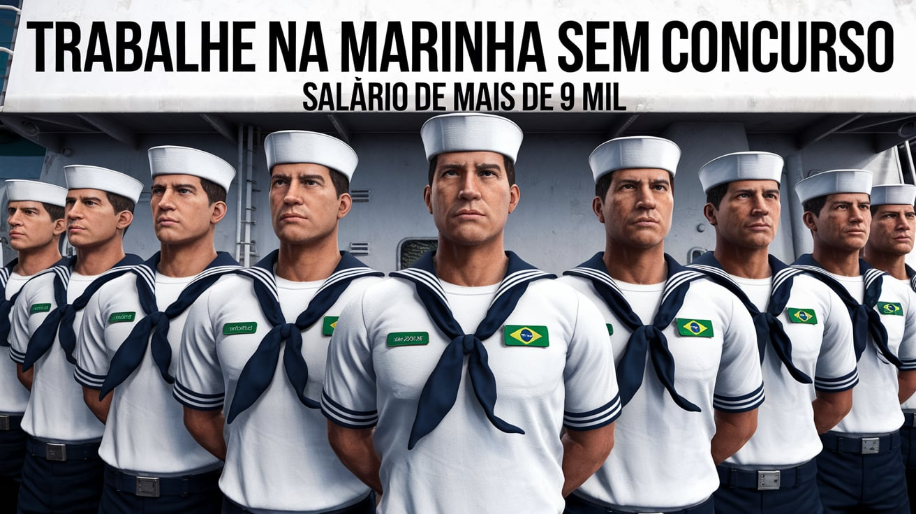 Participe do processo seletivo da Marinha e conquiste salários de até R$ 9.500 sem concurso público. Inscrições abertas até 2 de dezembro!