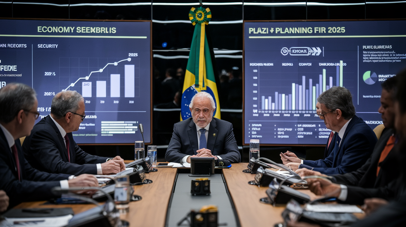 Lula vai focar em economia e segurança para 2025, com reformas e pacotes para transformar o Brasil. Descubra os detalhes dessa estratégia! ( Imagem: Reprodução/Canva)