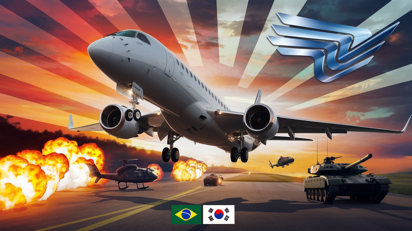 Embraer expande presença global com o C-390 Millennium, conquistando novos contratos e fortalecendo parcerias estratégicas no setor de defesa. (Imagem: Reprodução/IA)