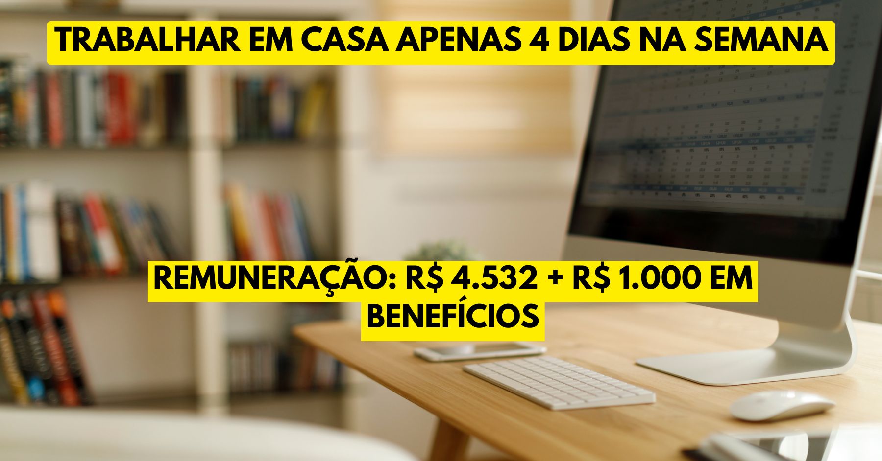 Quer trabalhar em casa apenas 4 dias na semana e receber  R$ 4.532 + R$ 1.000 mensais em benefícios? Processo seletivo aberto para atuar como UX Manager