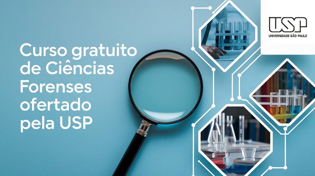 USP oferece curso gratuito e online em Ciências Forenses com 100 vagas. Inscrições abertas de 09/12/2024 a 17/01/2025.