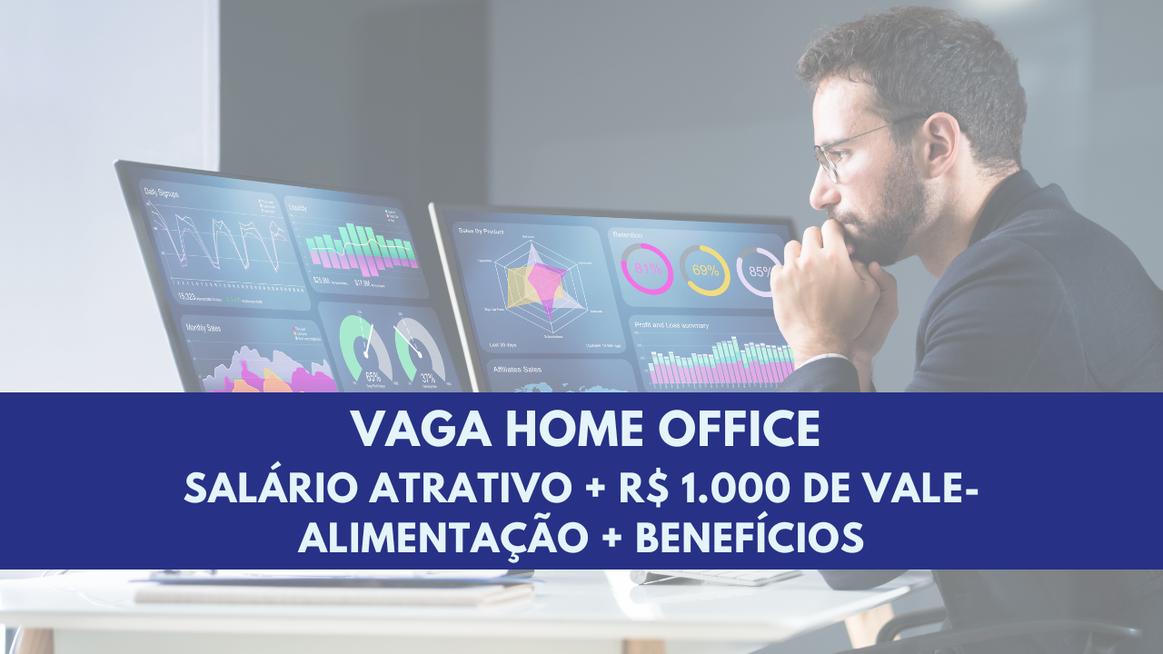 Aurum oferece vaga home office para Analista, com benefícios como vale-alimentação de R$ 1.000 e auxílio de R$ 2.400 para trabalho remoto.