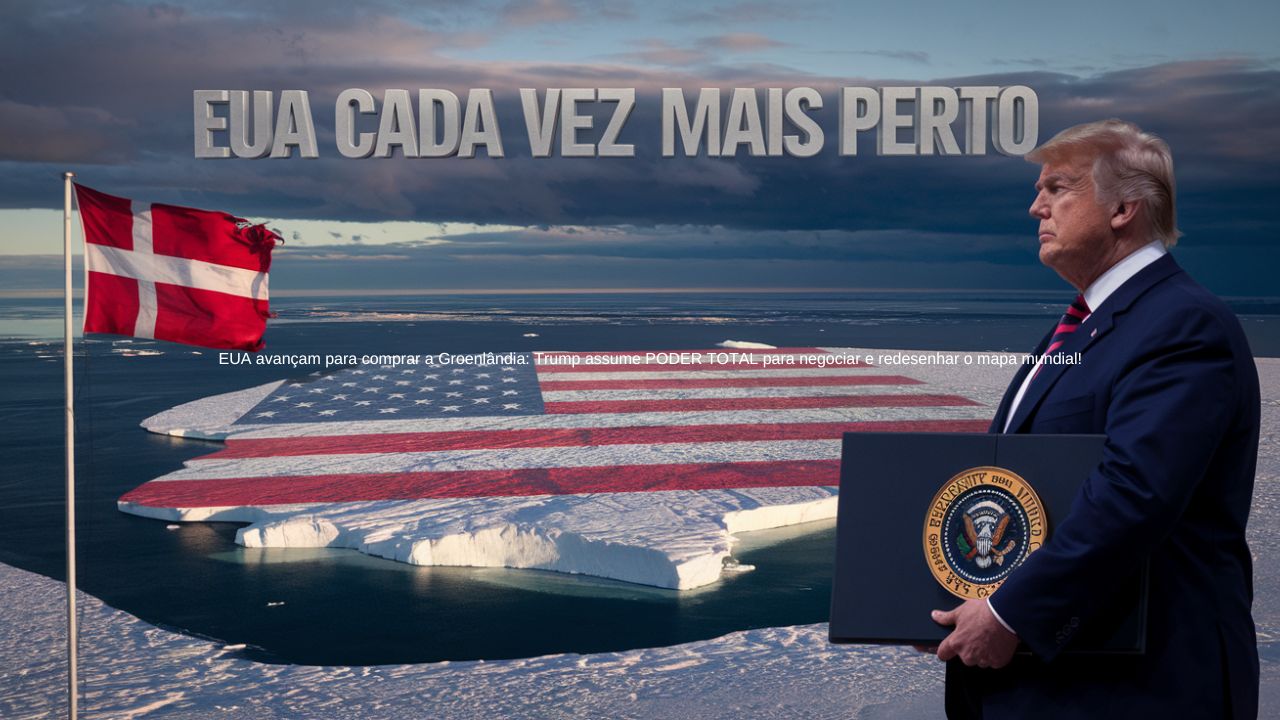 EUA avançam para comprar a Groenlândia: Trump assume PODER TOTAL para negociar e redesenhar o mapa mundial!