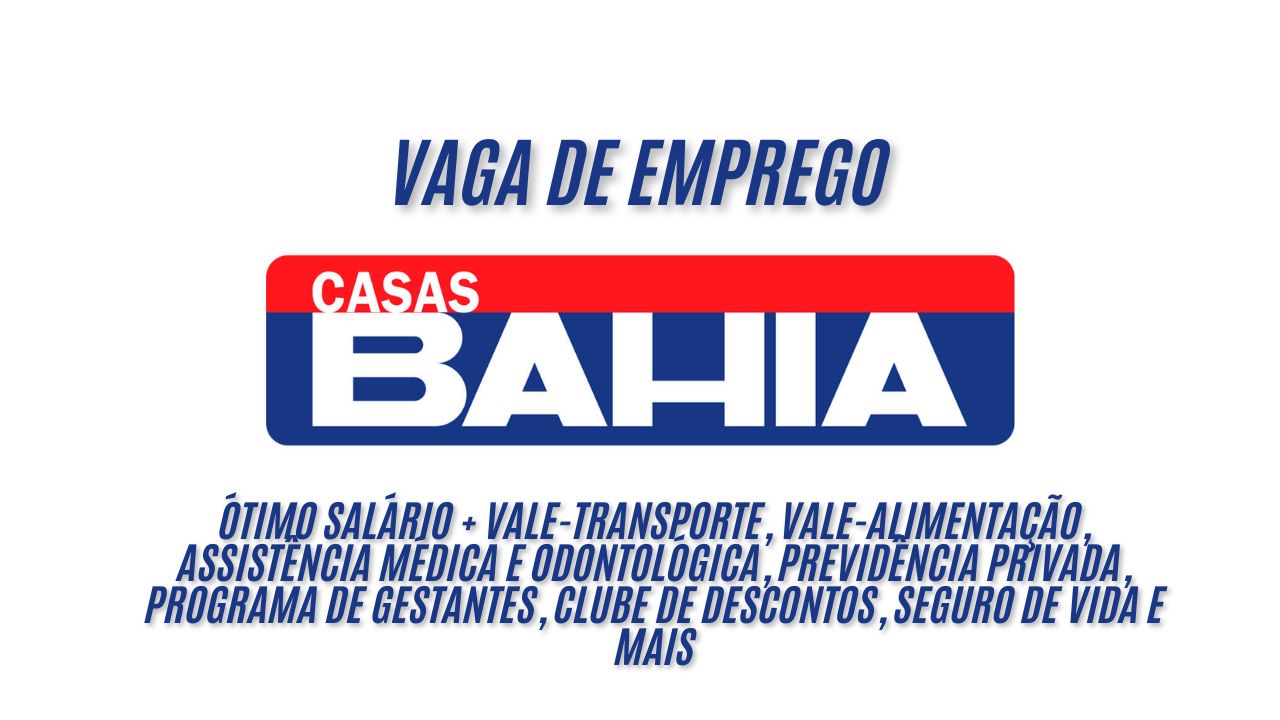 Vaga de emprego no Grupo Casas Bahia! Oportunidade para trabalhar como supervisor(a) de logística; Ótimo salário + vale-transporte, vale-alimentação, assistência médica e odontológica, previdência privada, programa de gestantes, clube de descontos, seguro de vida e mais