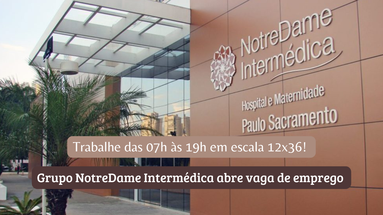 O Grupo NotreDame Intermédica está com vaga de emprego em escala 12x36 disponível para Auxiliar de Serviços Gerais em Belo Horizonte.