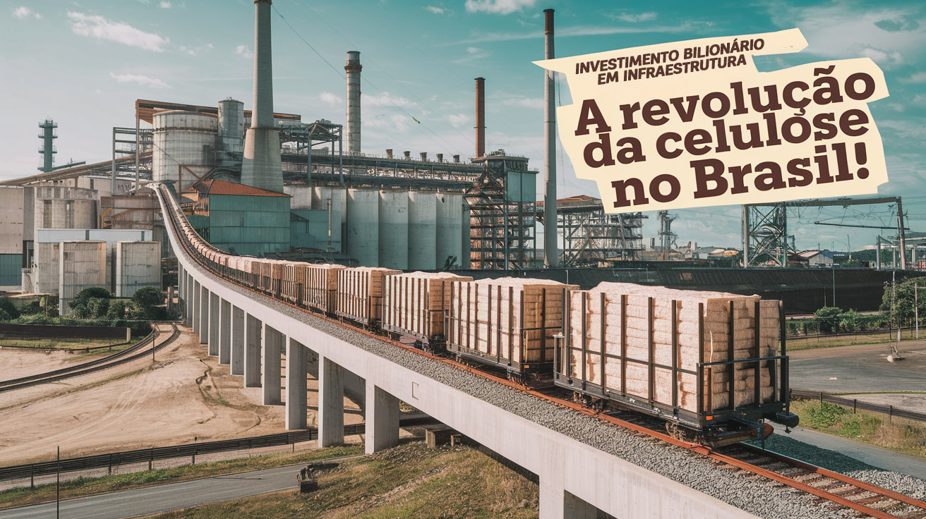 Ferrovia de R$ 800 milhões será construída pela Arauco, conectando a maior fábrica de celulose do mundo ao Porto de Santos.