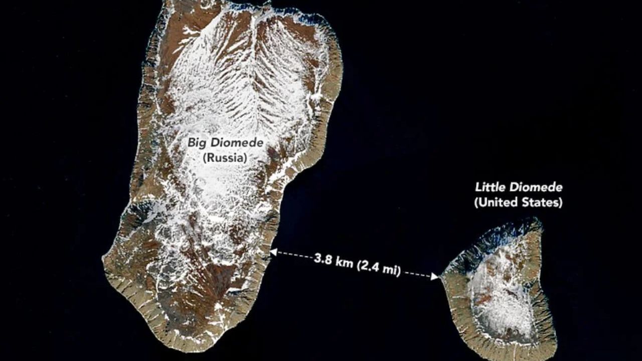 As ilhas que estão a apenas 3,8 km de distância, mas separadas por 21 horas no tempo: O mistério das Ilhas Diomede!