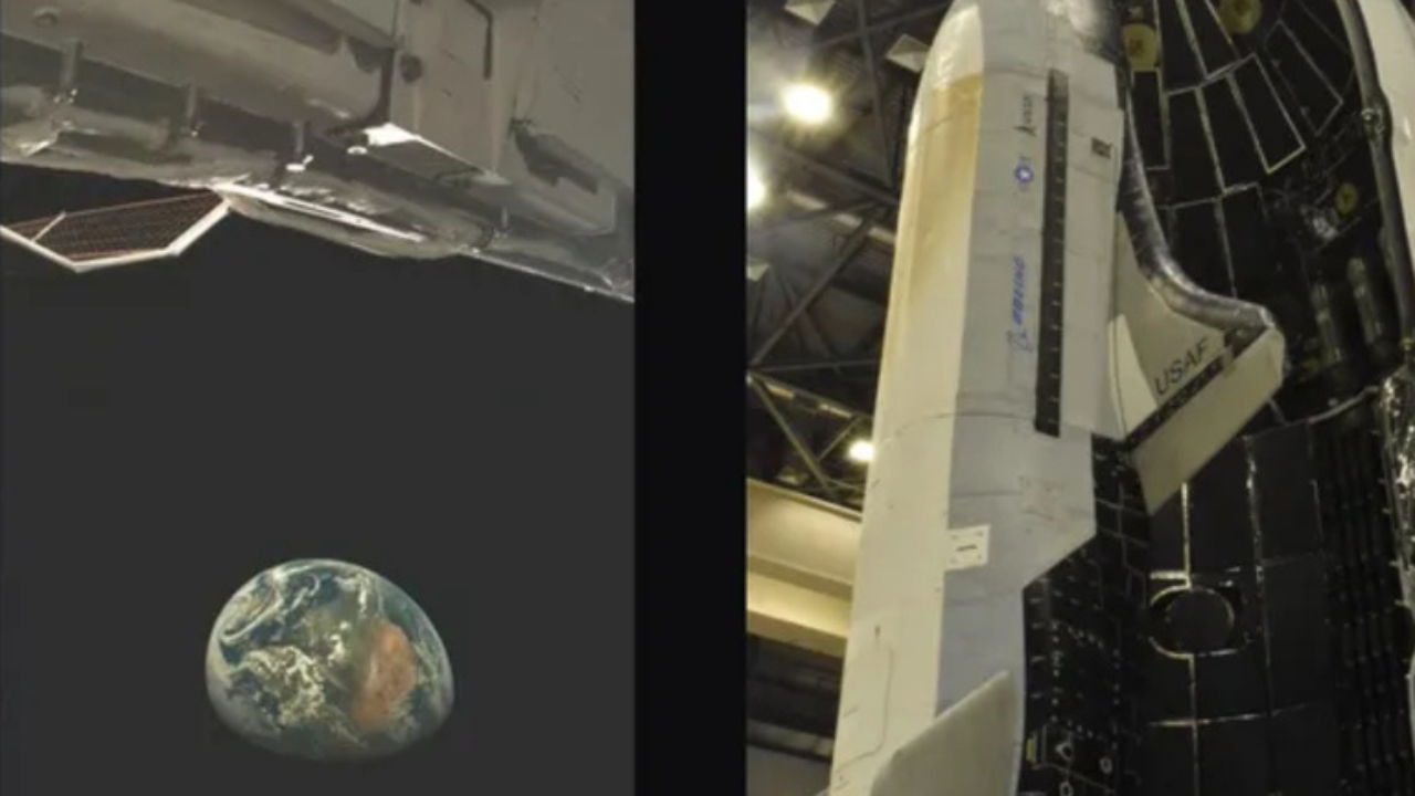 A Força Espacial dos EUA revelou a primeira foto do misterioso avião X-37B em órbita, a foto foi capturada por câmera do próprio veículo.
