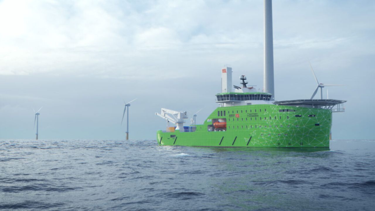 O maior avanço marítimo da década: primeiro navio offshore totalmente elétrico do mundo será lançado com bateria gigante de 25 MWh em 2027!