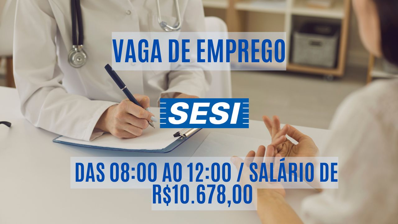 Que tal ganhar R$10.678,00 trabalhando das 08:00 ao 12:00? O Sesi procura interessados em trabalhar 20h semanais como médico do trabalho, além do ótimo salário oferece vale-alimentação, plano de saúde, incentivos educacionais e muito mais; Veja como enviar seu currículo