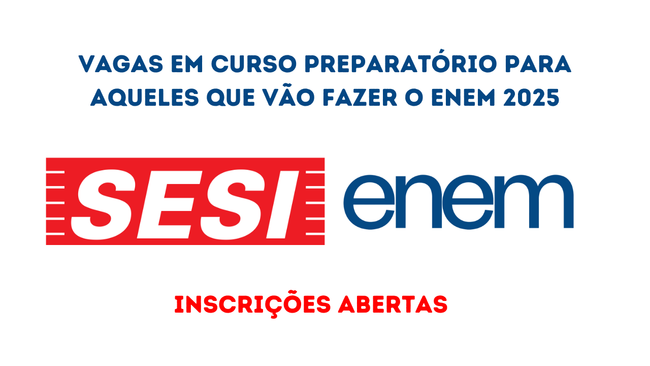 SESI Pará oferece curso preparatório gratuito para o Enem, com inscrições abertas até 14 de fevereiro e vagas limitadas!