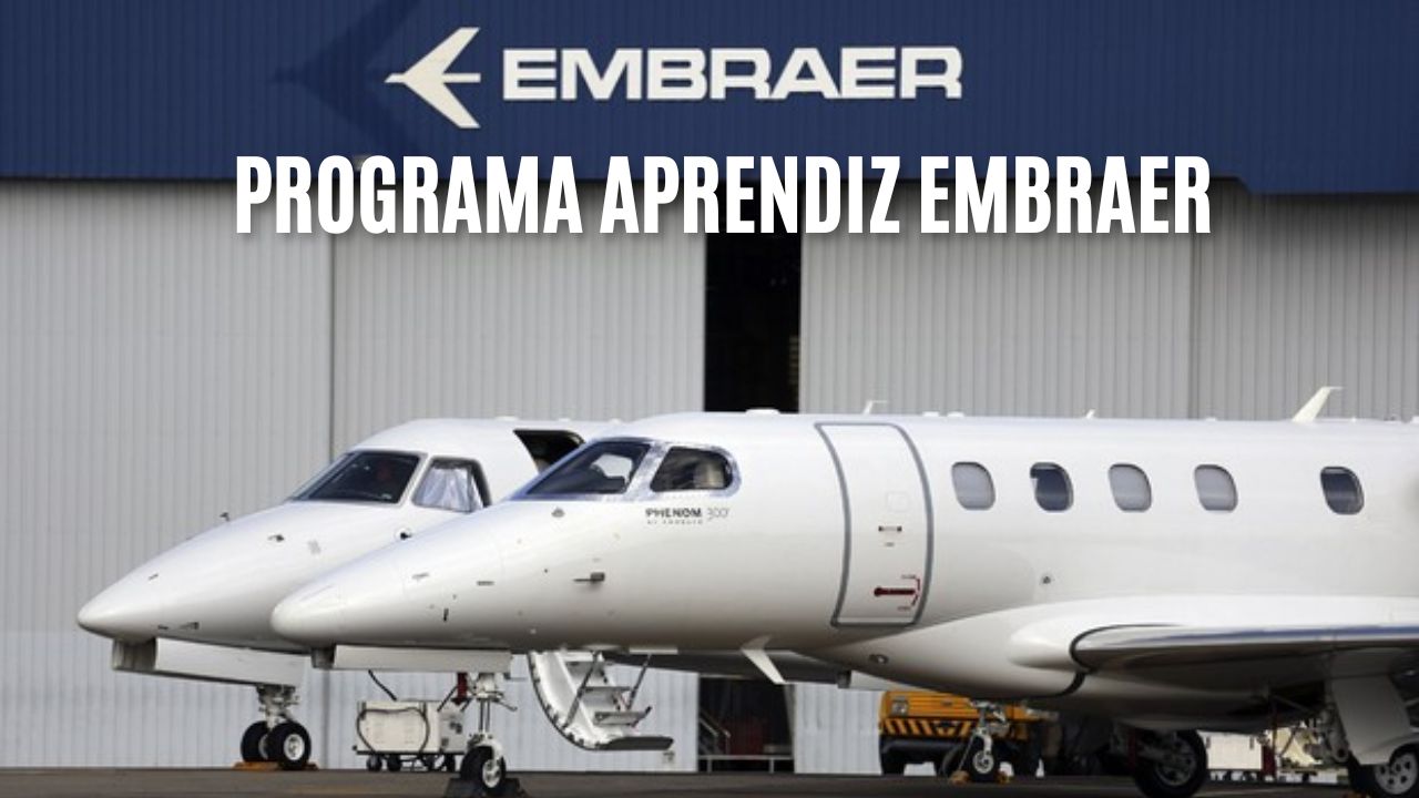 A Embraer está oferecendo vaga de emprego para jovens que desejam ingressar no mercado de aviação; Veja como garantir a vaga no Programa Aprendiz Embraer