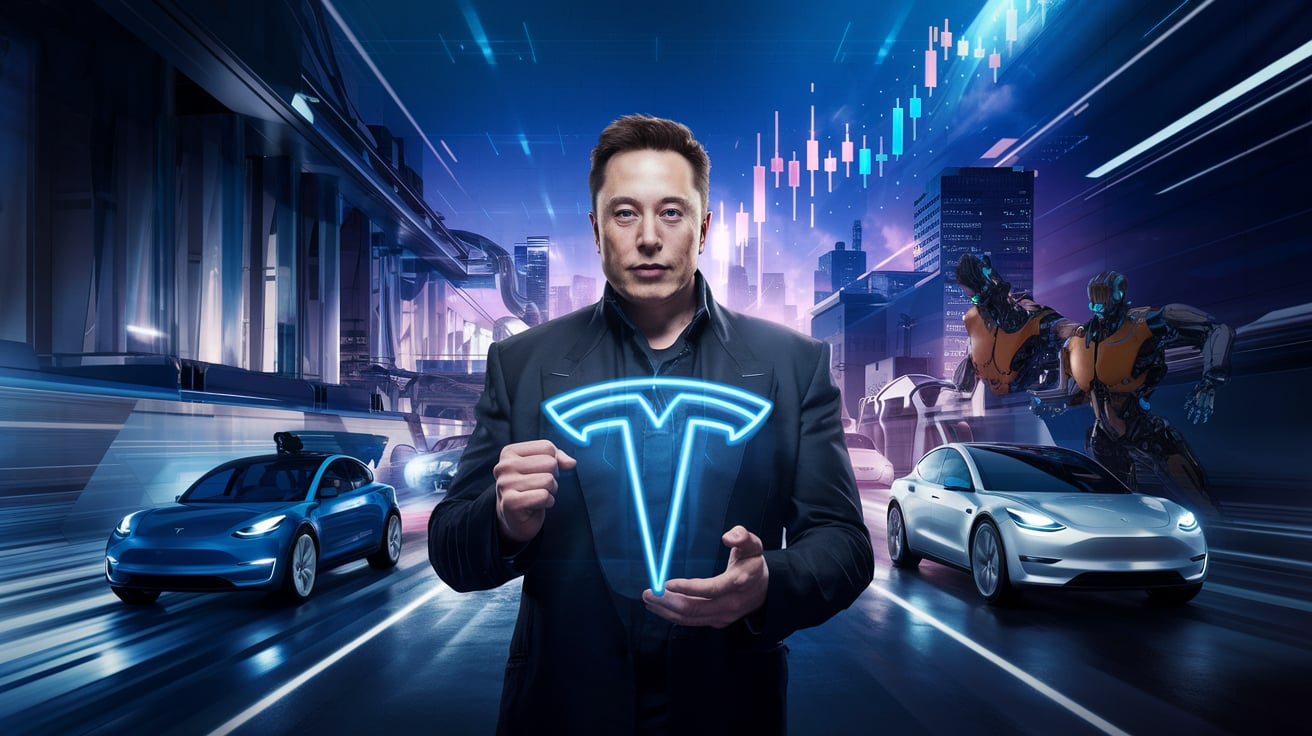 Elon Musk projeta Tesla como a empresa mais valiosa do mundo, apostando em robôs humanoides e veículos autônomos até 2025.