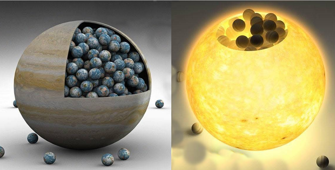 Júpiter, planetas terra, sol