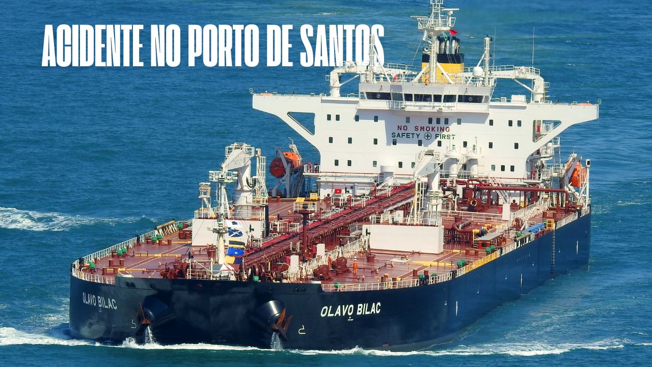 Acidente no Porto de Santos: Navio petroleiro colide durante atracação e deixa oficial da Marinha ferido