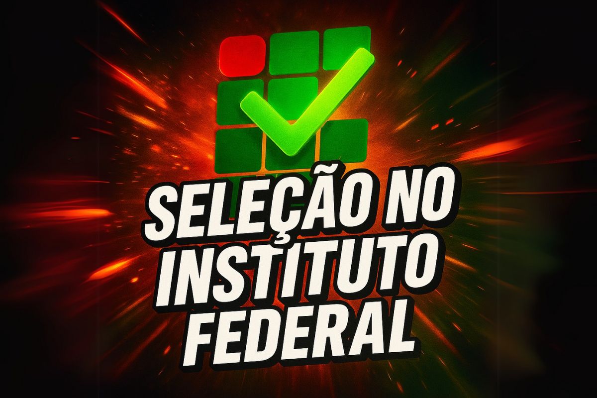 Arte digital com fundo acadêmico mostra estudante em frente ao computador, com texto sobre seleção para orientador de TCC no Instituto Federal em curso de especialização EaD.