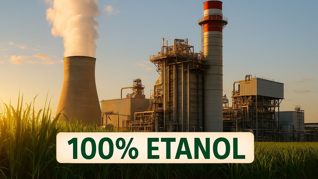 Brasil faz história com a primeira usina termelétrica do mundo movida 100% a etanol