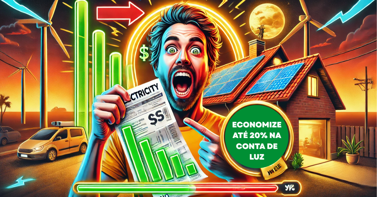 Descubra como integrar-se a uma cooperativa de energia elétrica pode reduzir sua conta de luz em até 20% sem mudar seus hábitos. (Imagem: Reprodução/Canva)