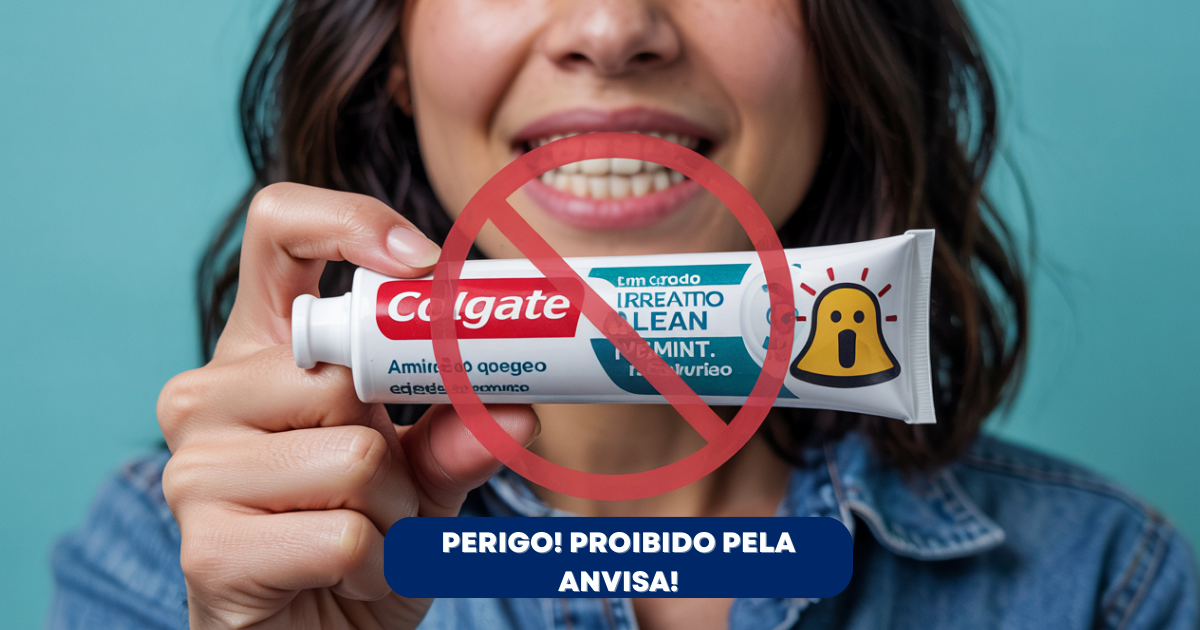 Anvisa interdita creme dental da Colgate após queixas de alergias. Procon cobra explicações, e consumidores devem ficar atentos! (Imagem: Reprodução/Canva)