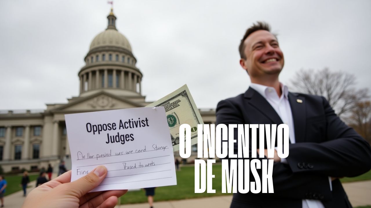 Elon Musk oferece US$ 100 a eleitores de Wisconsin para assinarem petição contra juízes ativistas. Ação visa influenciar a eleição da Suprema Corte estadual e reacende debate sobre o uso de dinheiro em disputas judiciais.
