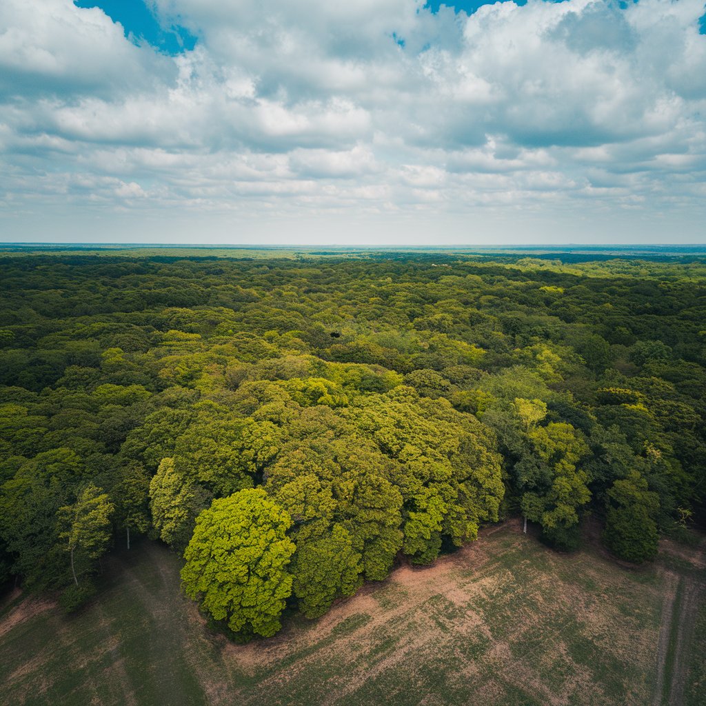 foto ilustrativa de uma floresta vista de cima.