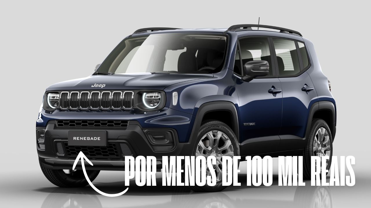 Jeep Renegade agora está disponível por menos de R$ 100 mil na venda direta para taxistas. Oferta exclusiva garante desconto significativo no SUV.