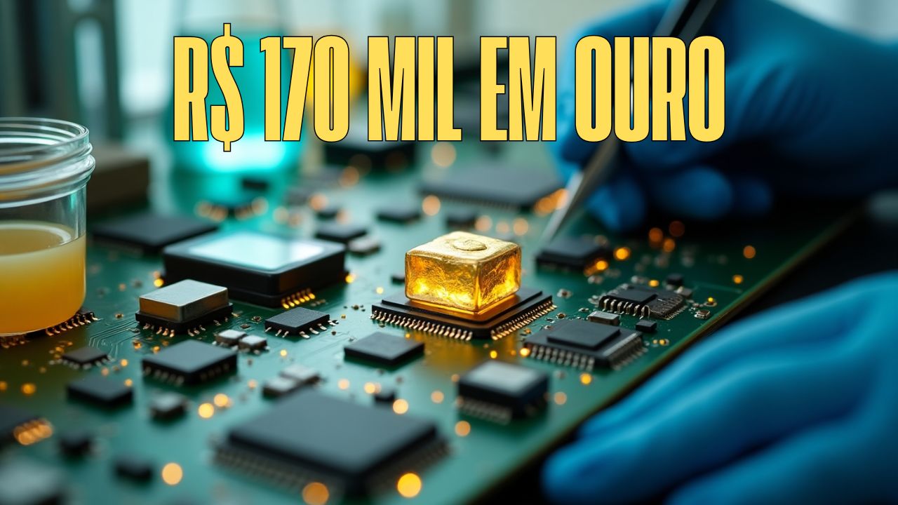 Técnica inovadora extrai até R$ 170 mil em ouro por tonelada de lixo eletrônico usando soro de leite como base