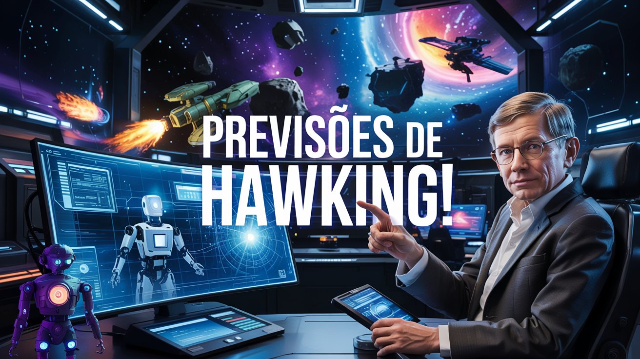 Stephen Hawking fez previsões ousadas para 2025 há 30 anos! Internet onipresente, mineração de asteroides e robôs conquistando o mundo.