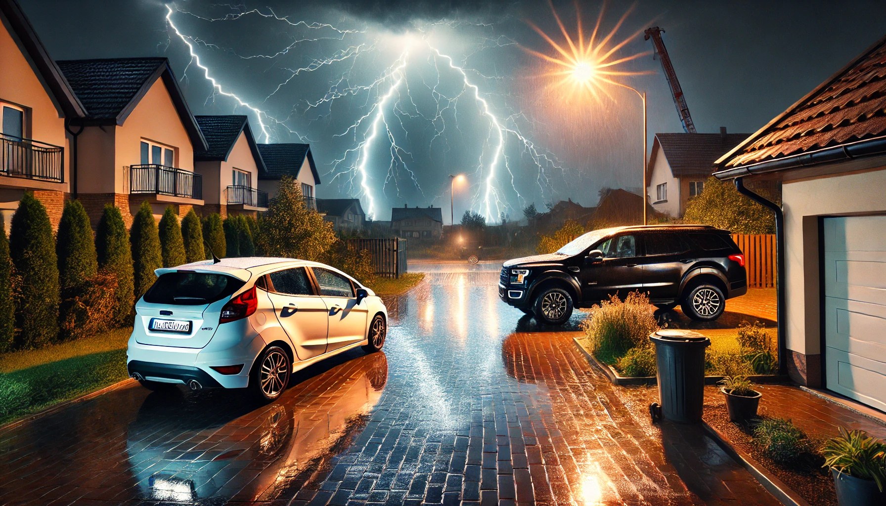 raio atingir o carro?