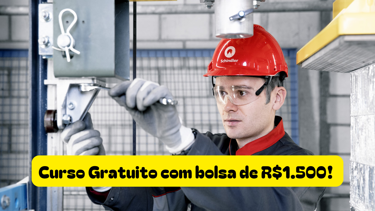 A Atlas Schindler está oferecendo um curso gratuito e com bolsa para manutenção de elevadores em várias cidades do Brasil!