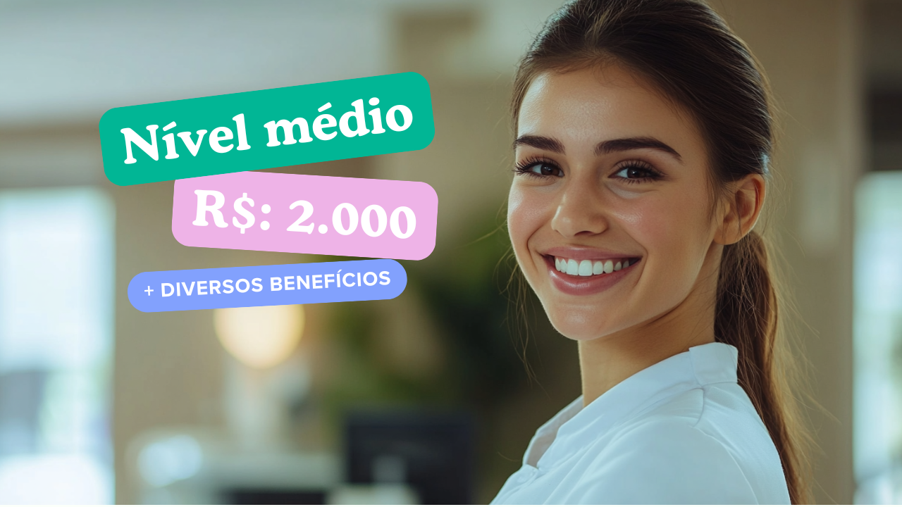 emprego - vaga - nível médio - recepcionista