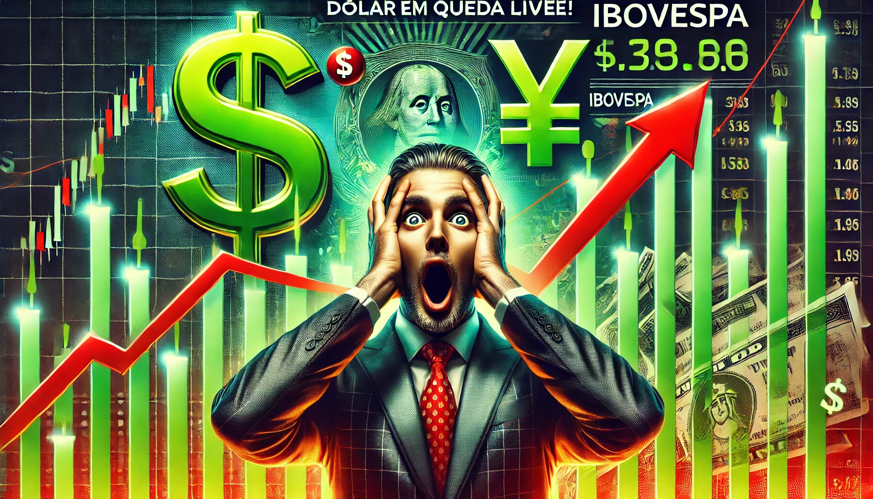 Dólar cai para R$ 5,64 com Fed mantendo juros. Ibovespa sobe 0,79% à espera do Copom. Veja o impacto no mercado e no seu bolso!(Imagem: Reprodução/IA)