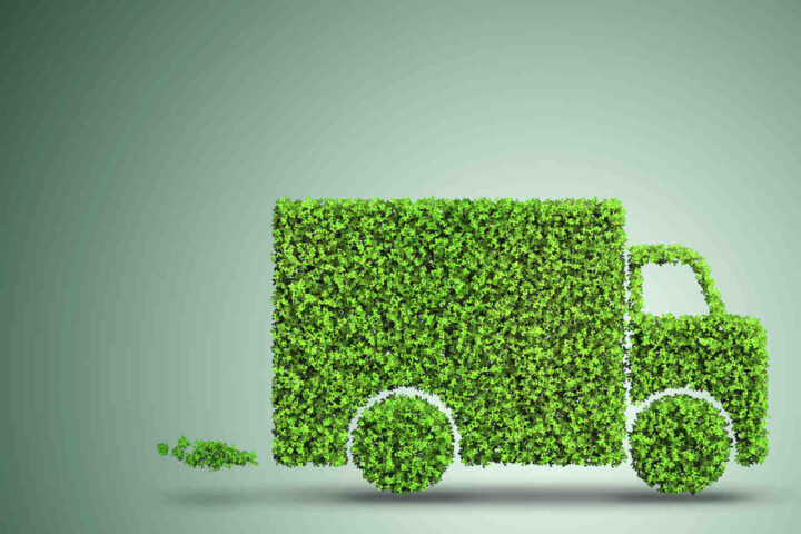 Imagem representando a logística com combustível renovável