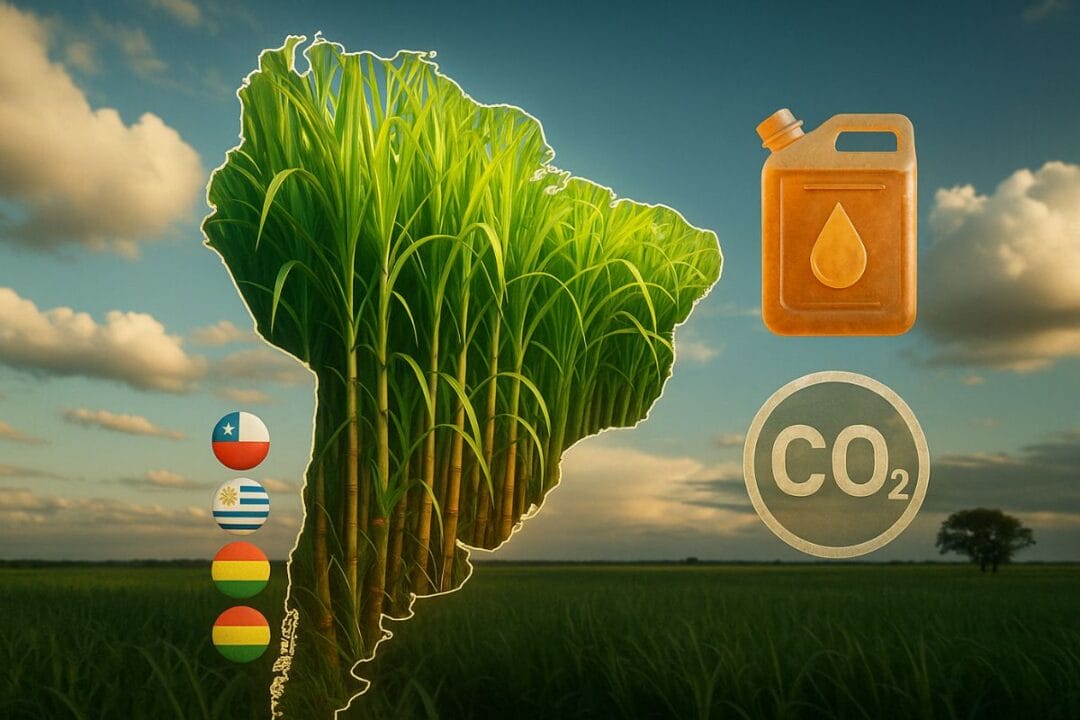 Brasil lidera o uso de biocombustíveis no mundo e evita mais de 50 MtCO₂/ano. Etanol substitui emissões equivalentes à gasolina de 7 países sul-americanos. Veja os dados.