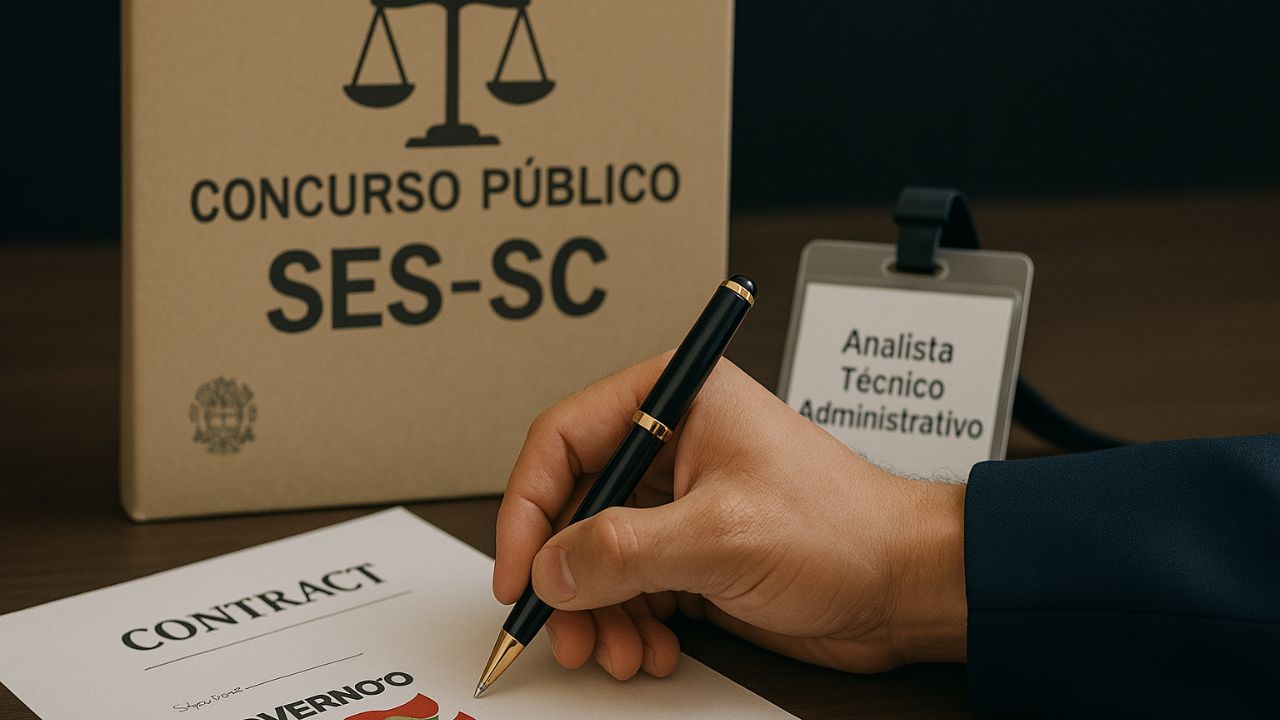 Concurso SES-SC 2025: Vaga para Analista Técnico Administrativo com salário de R$4.563,03, auxílio-alimentação e jornada de 30h semanais
