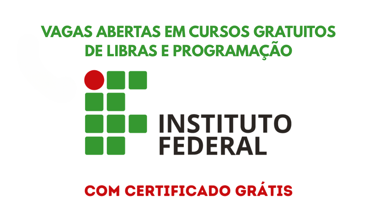 O IFSP está com inscrições abertas para cursos gratuitos, com 40 vagas para Programação e 40 para Libras, presencialmente ou online.