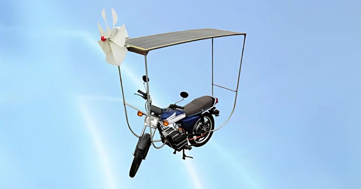 Moto elétrica chinesa utiliza energia eólica e solar para rodar até 50 km
