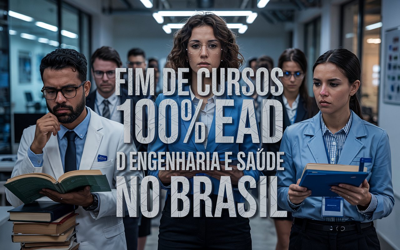 Profissionais de Engenharia e Saúde tristes porque não poderão mais fazer cursos 100% a distância (EAD) no Brasil.