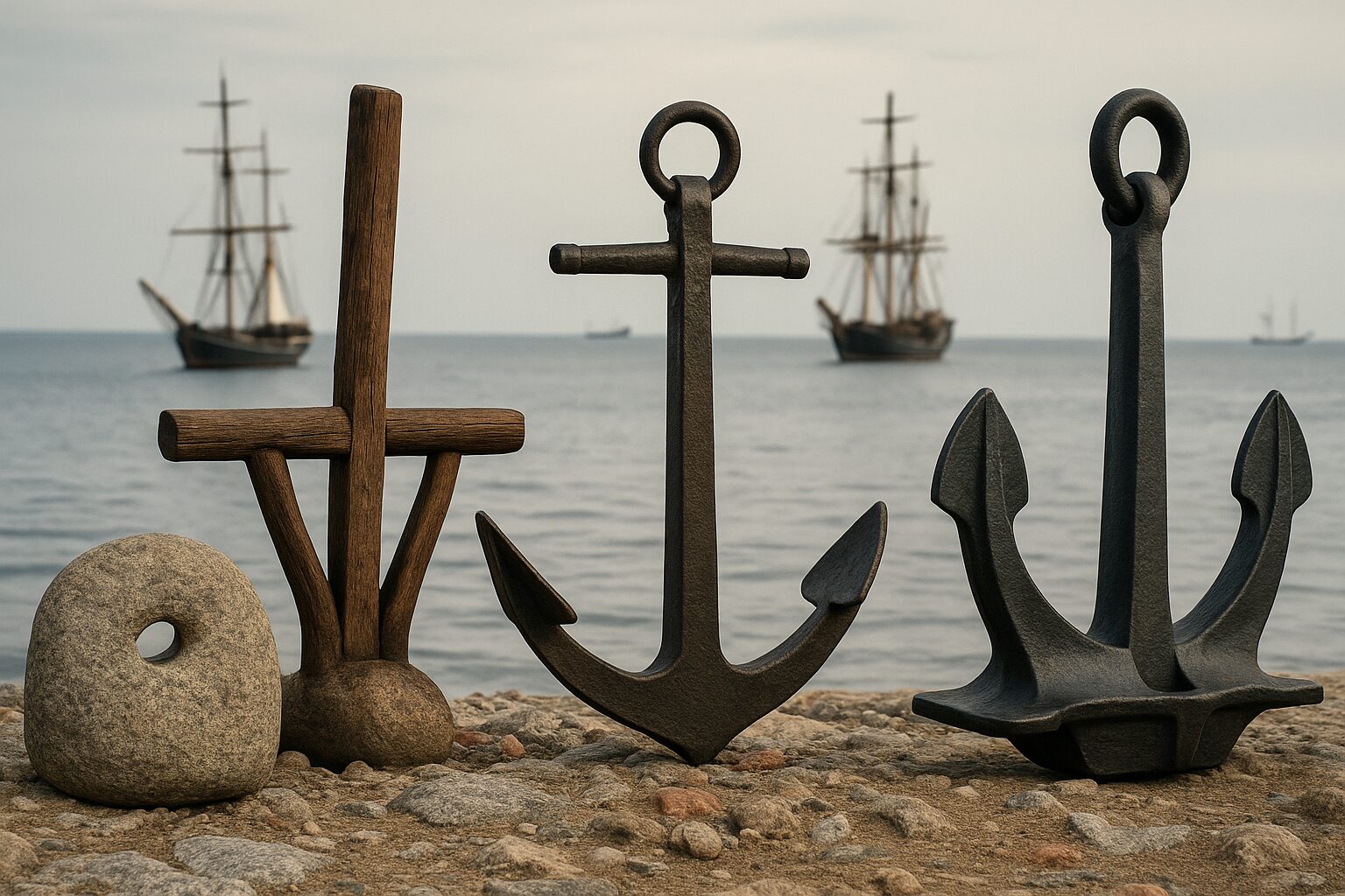 âncora, história da âncora, navios, barcos