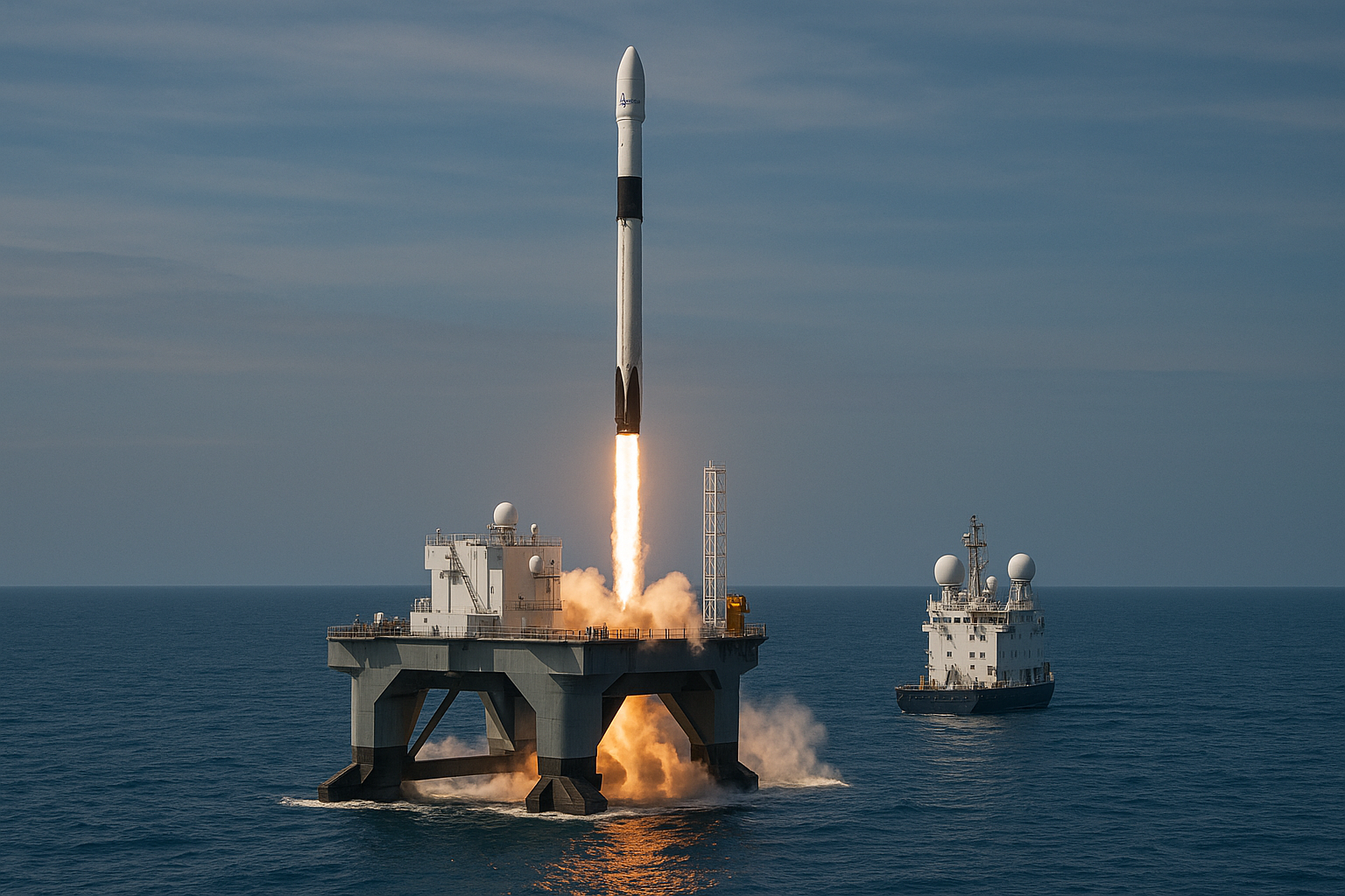 A impressionante plataforma offshore que lança foguetes ao espaço - conheça a colossal Odyssey, com 30 mil toneladas, 132,9 metros e 8 motores