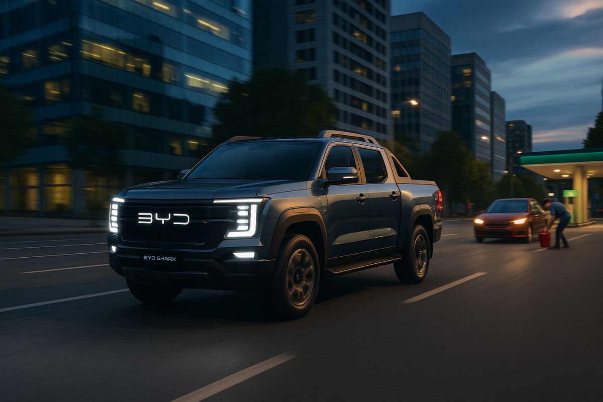 Picape híbrida mais econômica do Brasil em 2026? ⚡ BYD Shark vs. GWM Poer: consumo, autonomia e projeções. Qual vencerá?