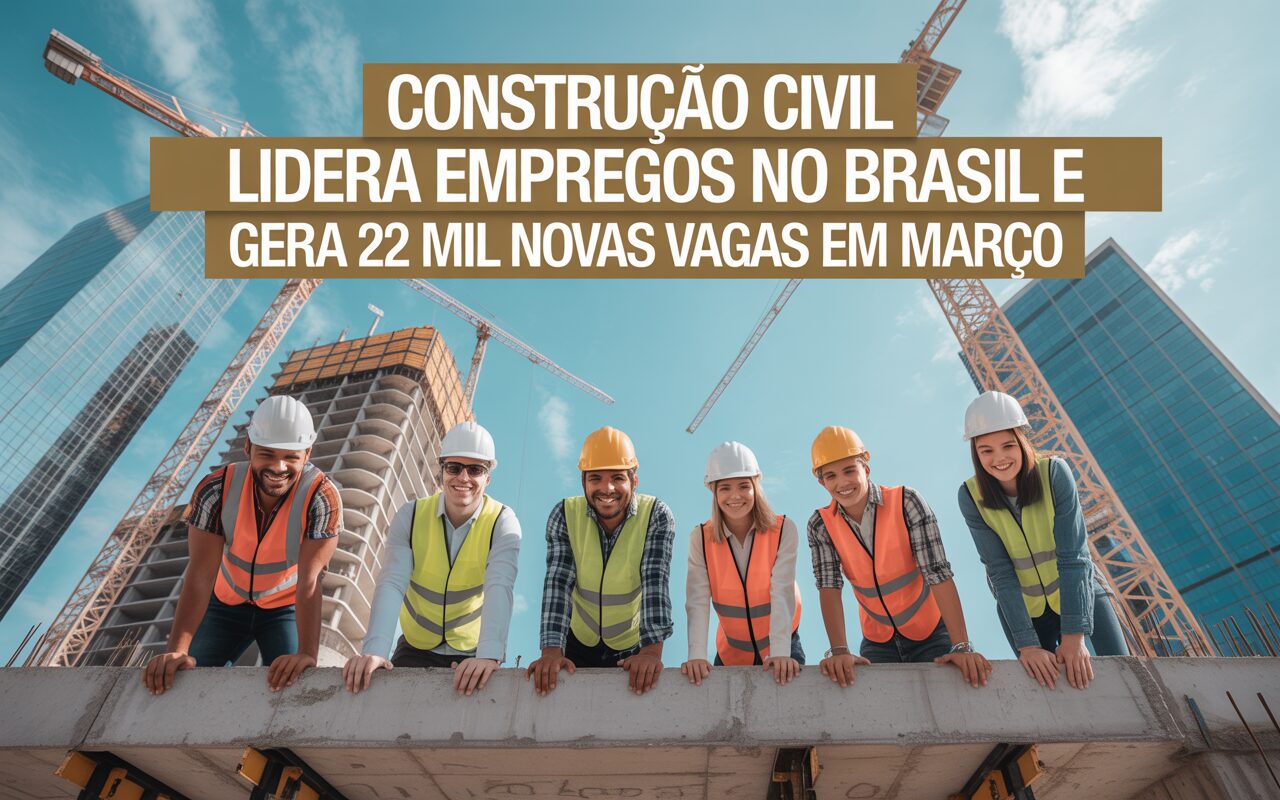 Construção civil cria quase 22 mil empregos formais em março e lidera geração de vagas no país