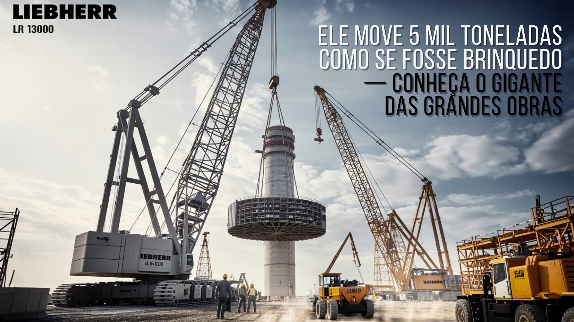 Liebherr LR 13000 o guindaste mais poderoso do mundo levanta até 5.000 toneladas e é usado em grandes obras ao redor do planeta