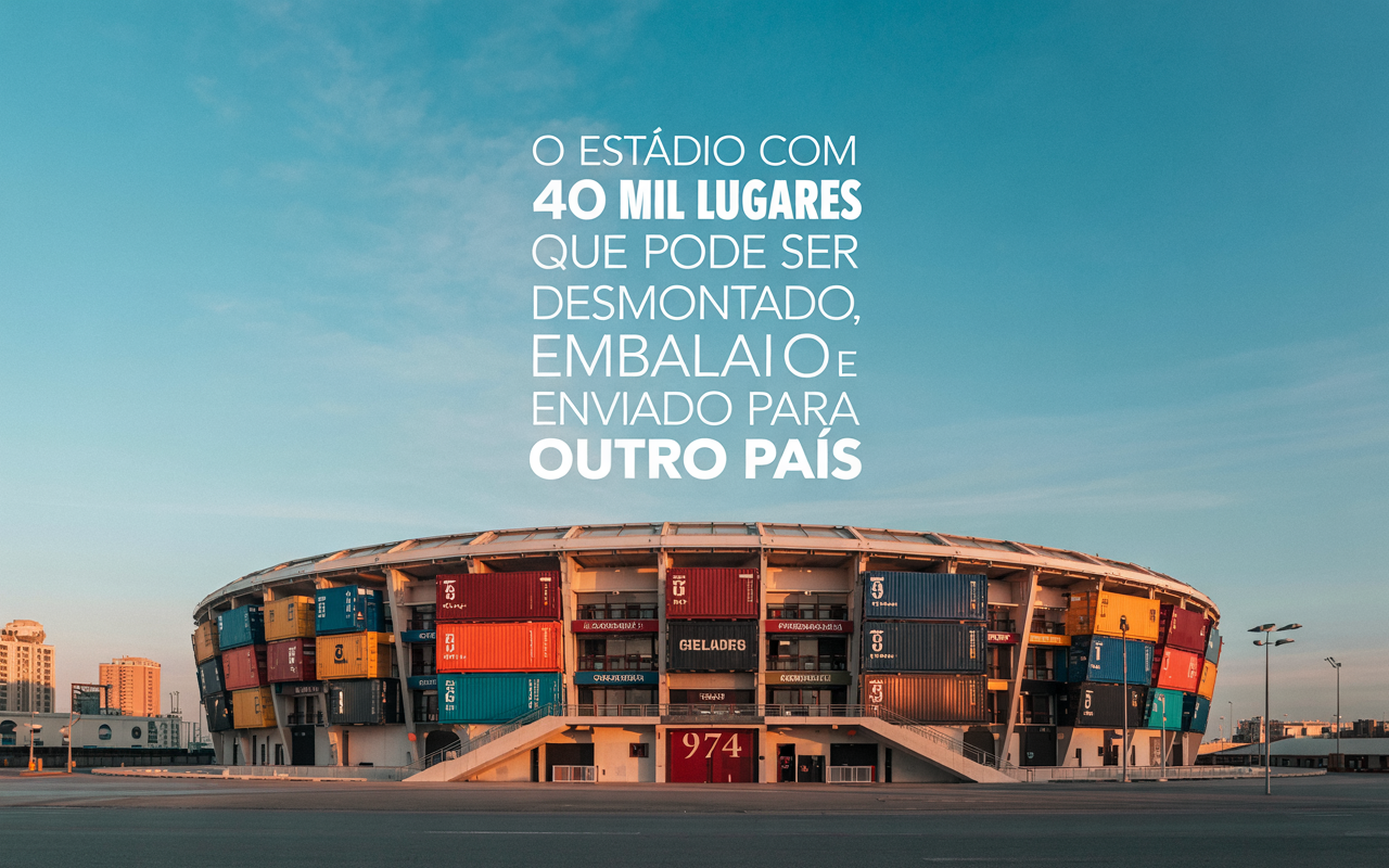 O estádio de futebol com 40 mil lugares que pode ser desmontado, embalado e enviado para outro país em dois meses: conheça o incrível Estádio 974