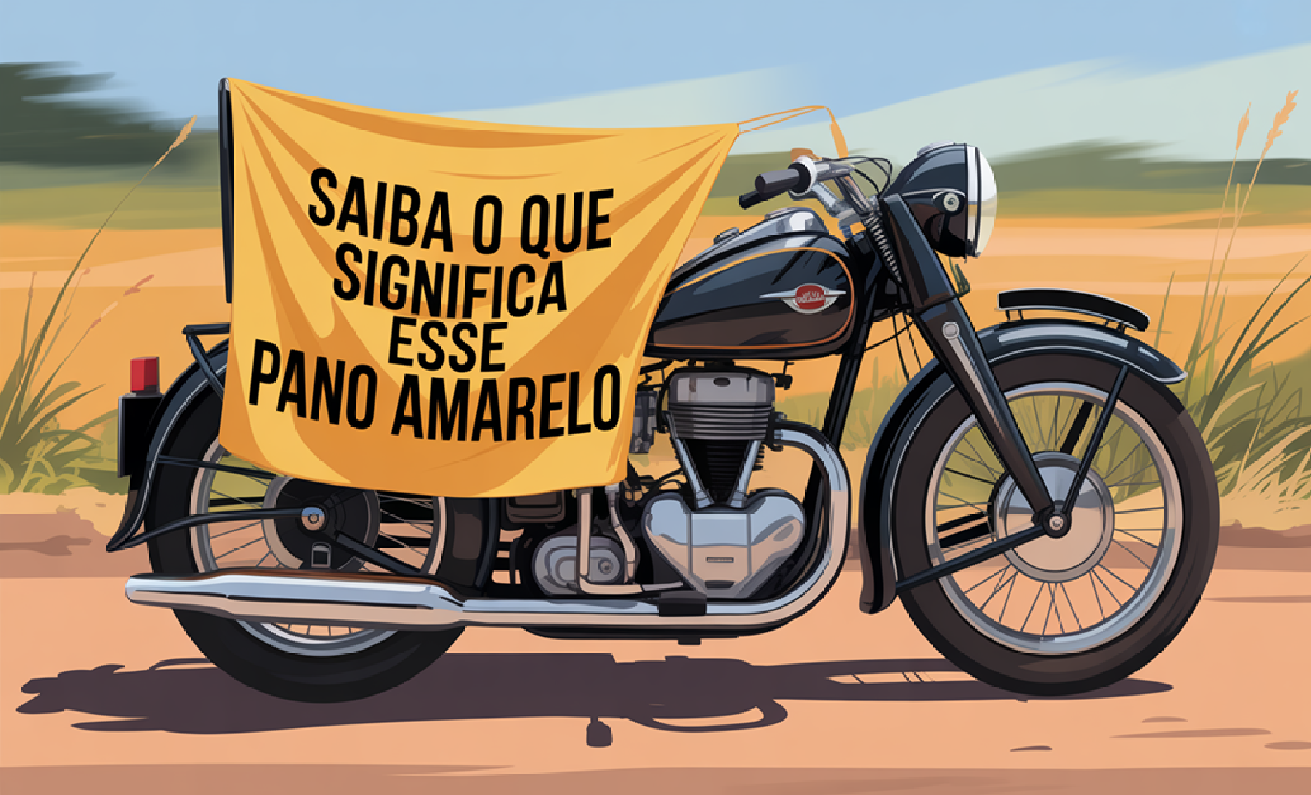 moto, ajuda, pano amarelo