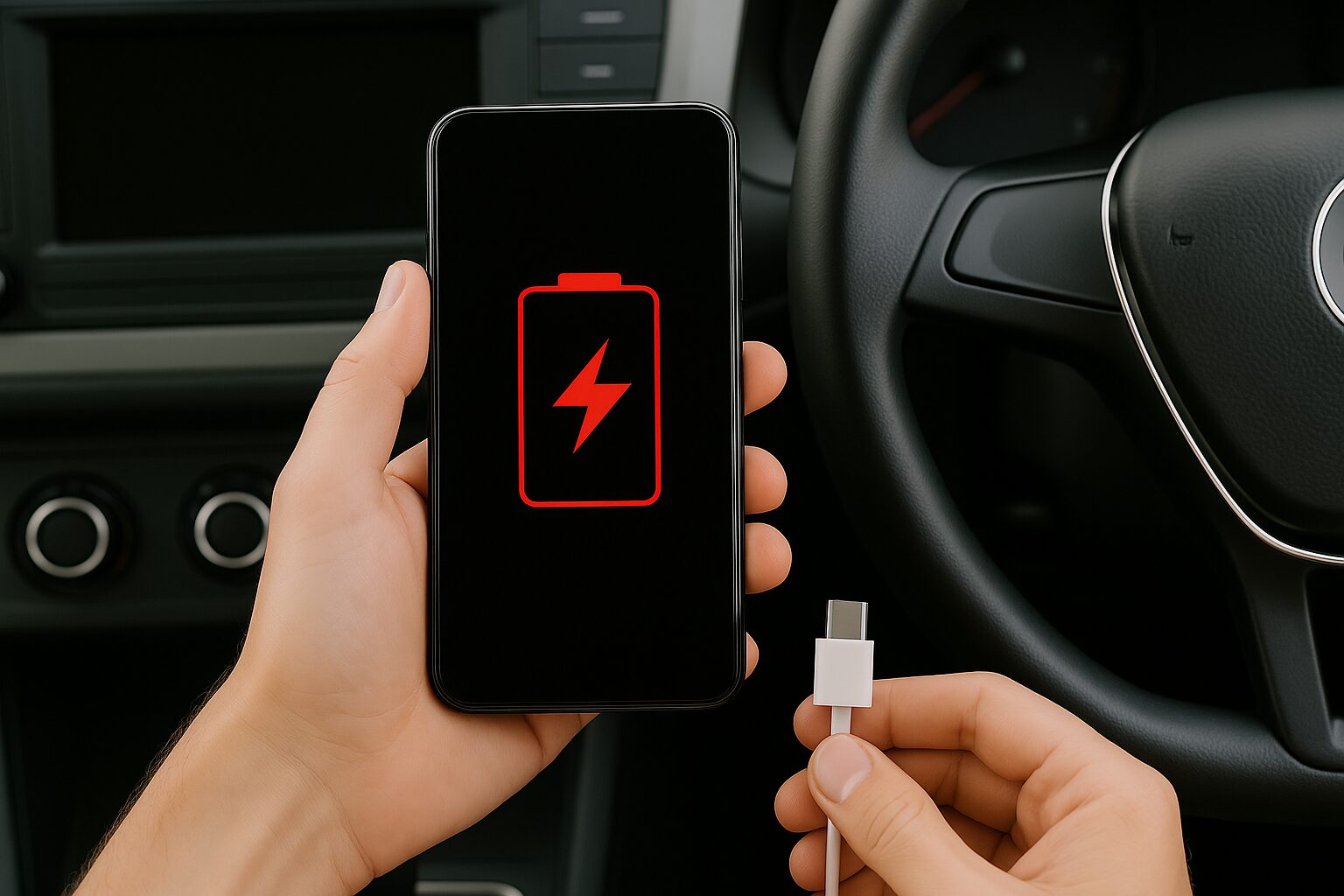 celular não carrega no carro